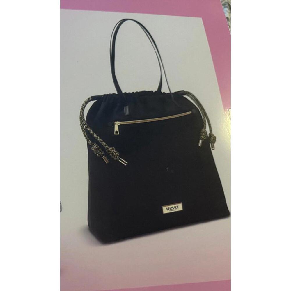 Versace fragrance canvas tote bag.